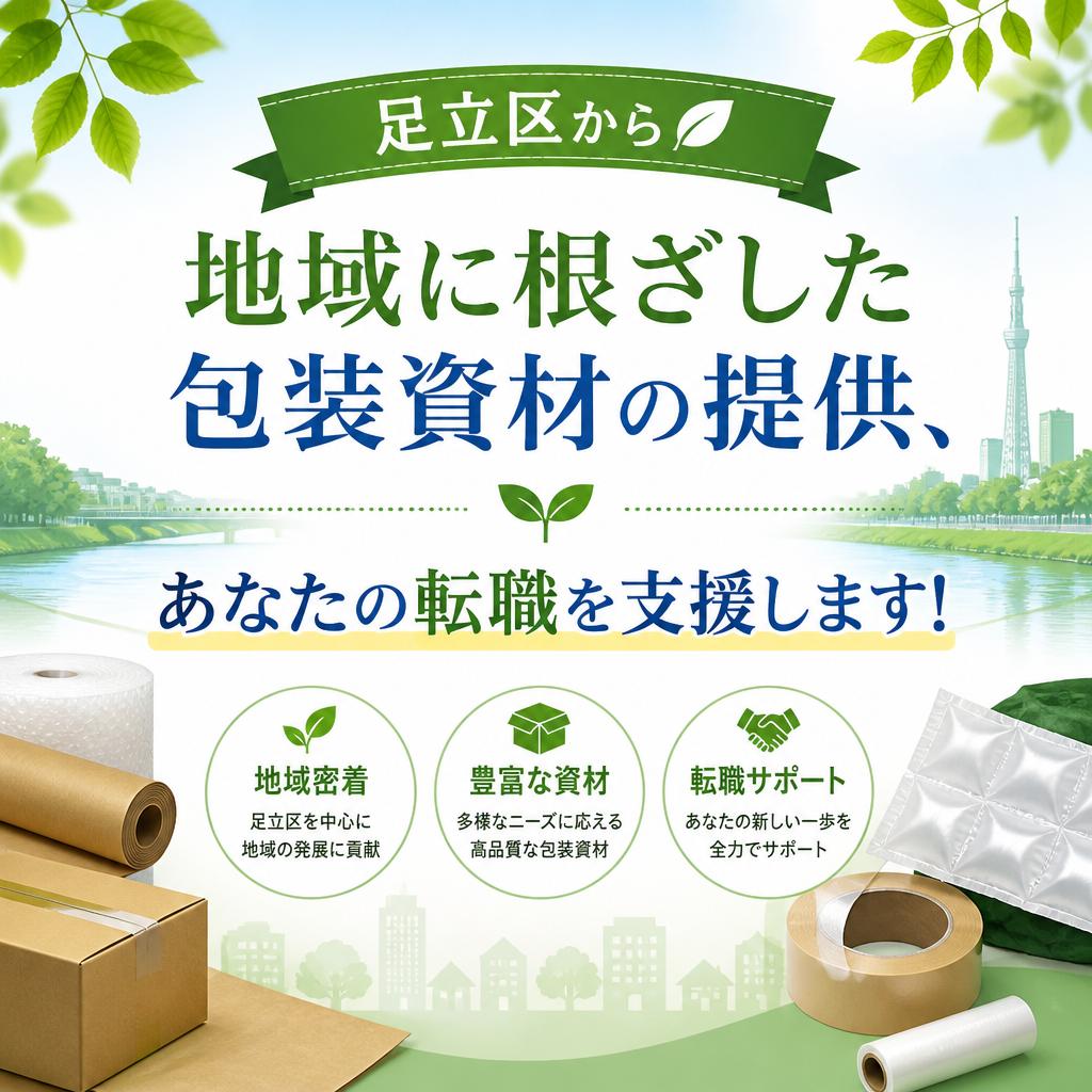 足立区から地域に根ざした包装資材の提供、あなたの転職を支援します！
