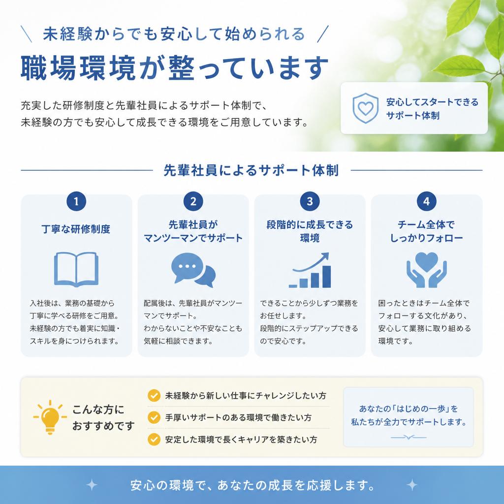 未経験者歓迎！充実した転職支援
