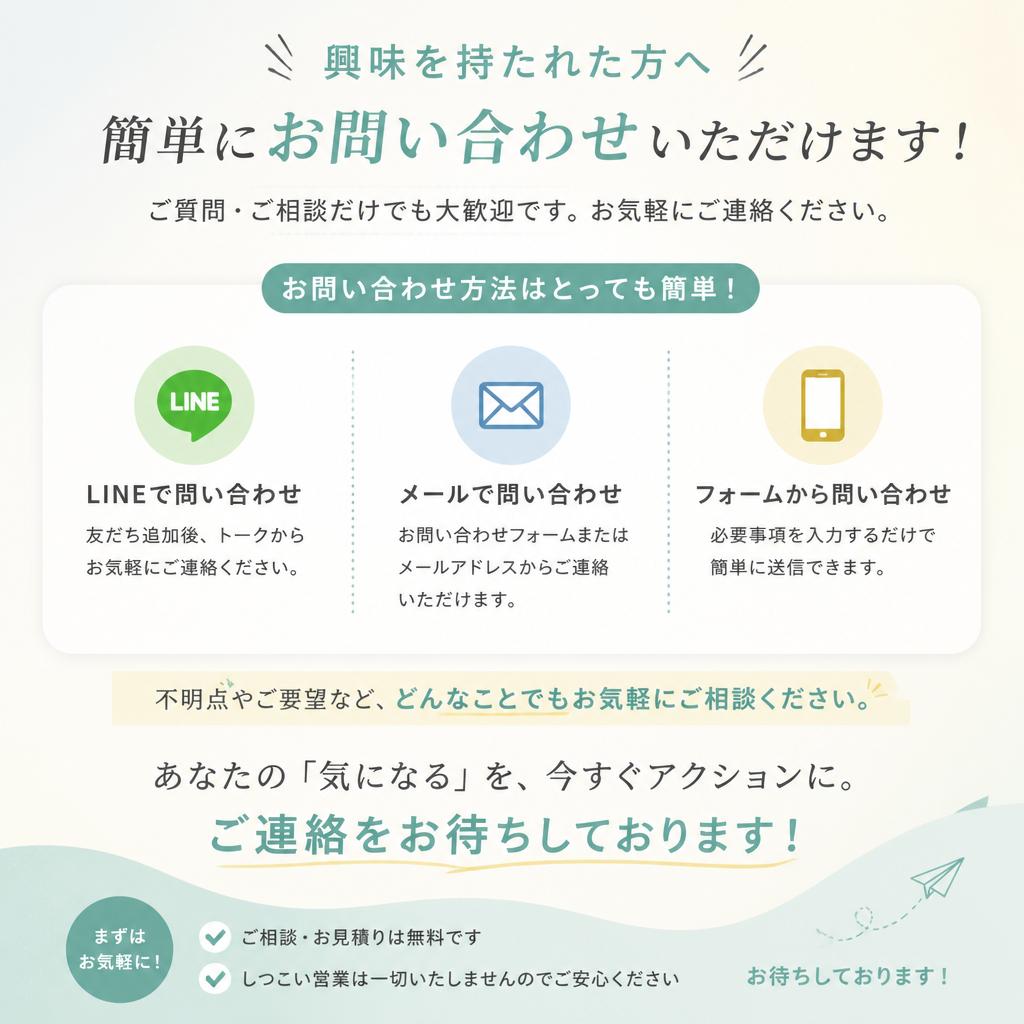今すぐお問い合わせを！