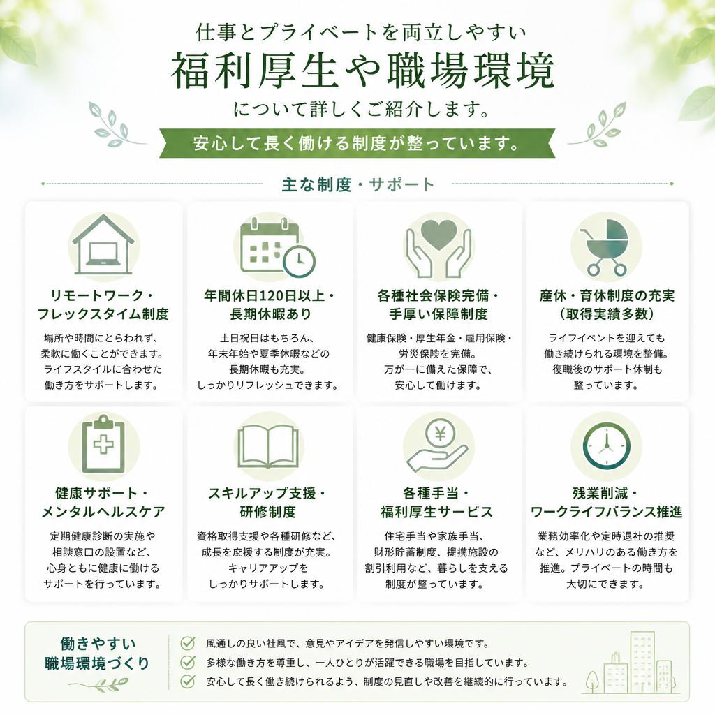 働く環境と福利厚生