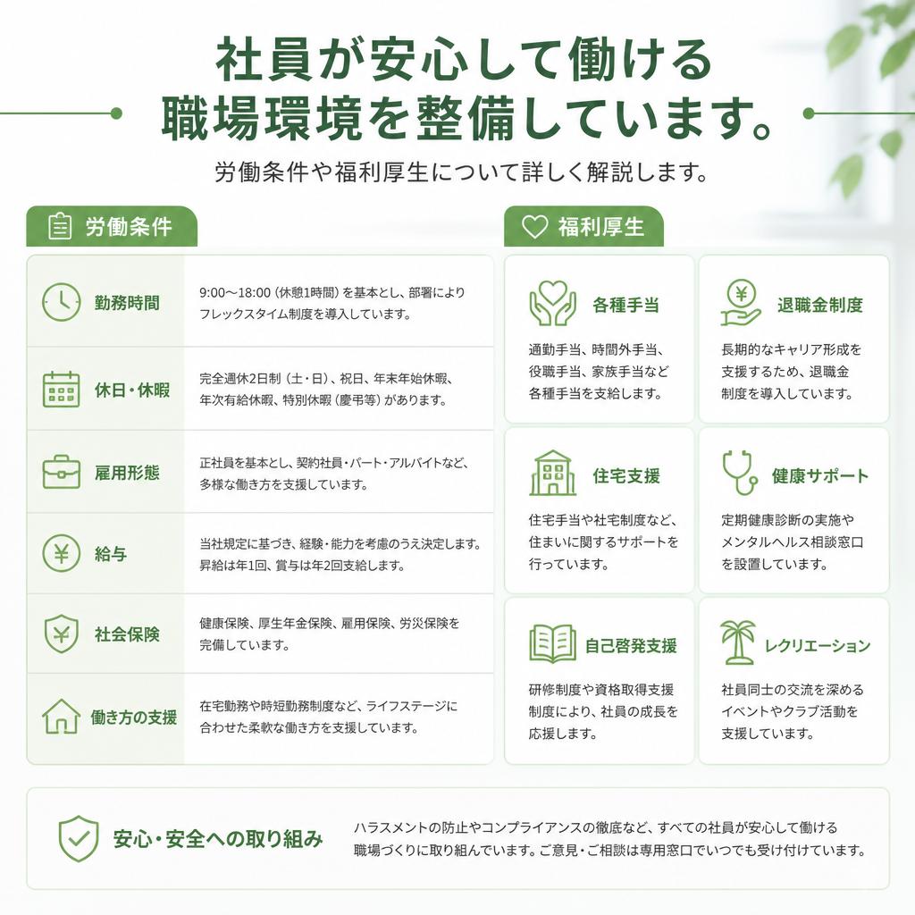 安心・安全な職場環境