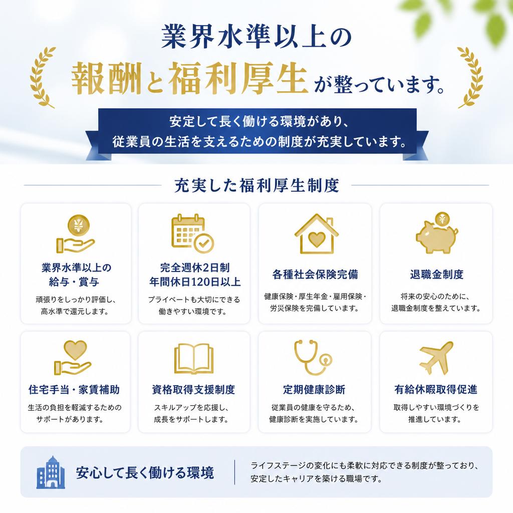 報酬と福利厚生の充実
