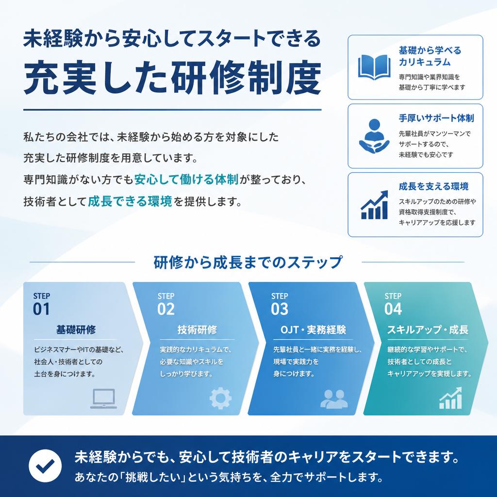 未経験でも安心！充実した研修制度