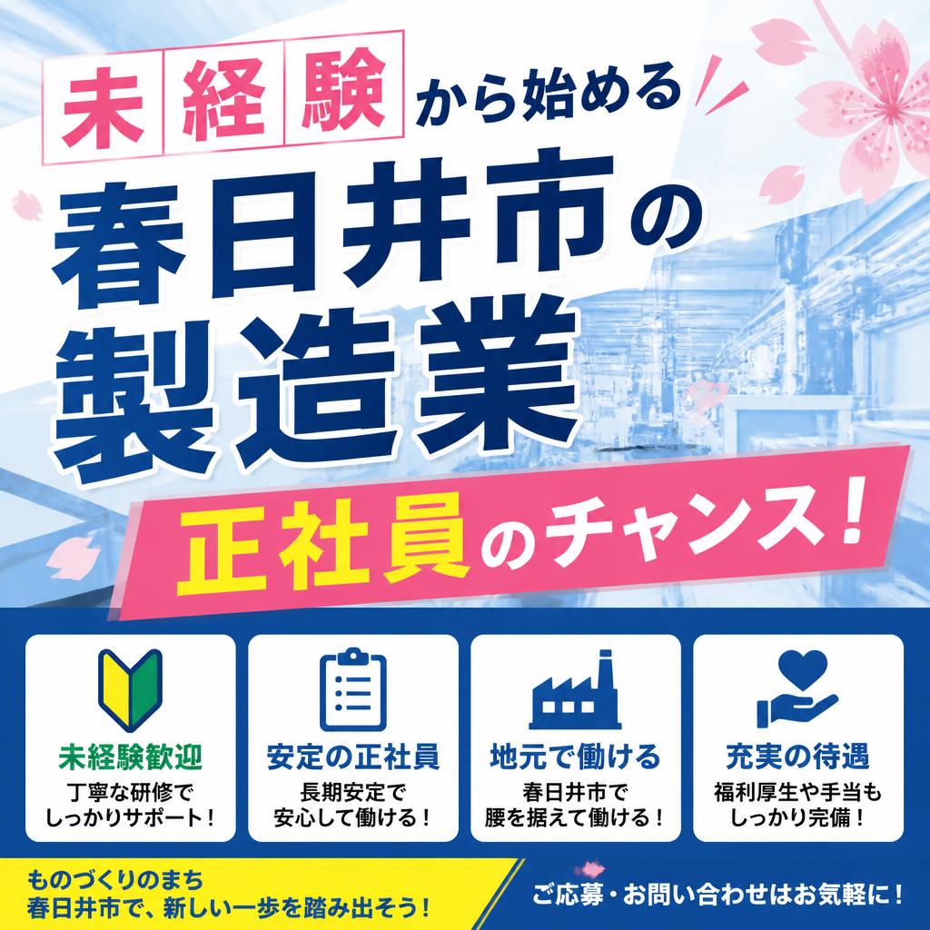 未経験から始める春日井市の製造業、正社員のチャンス！