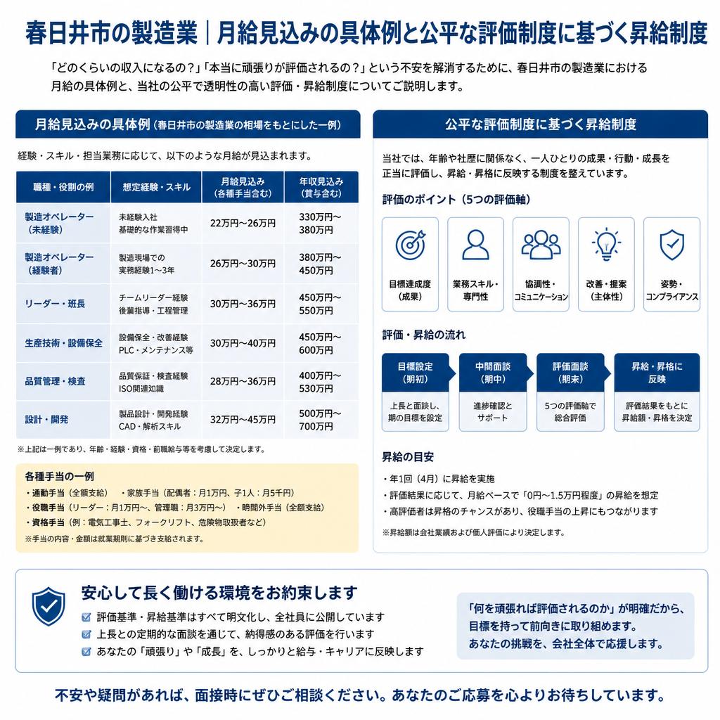 月給見込みと昇給制度