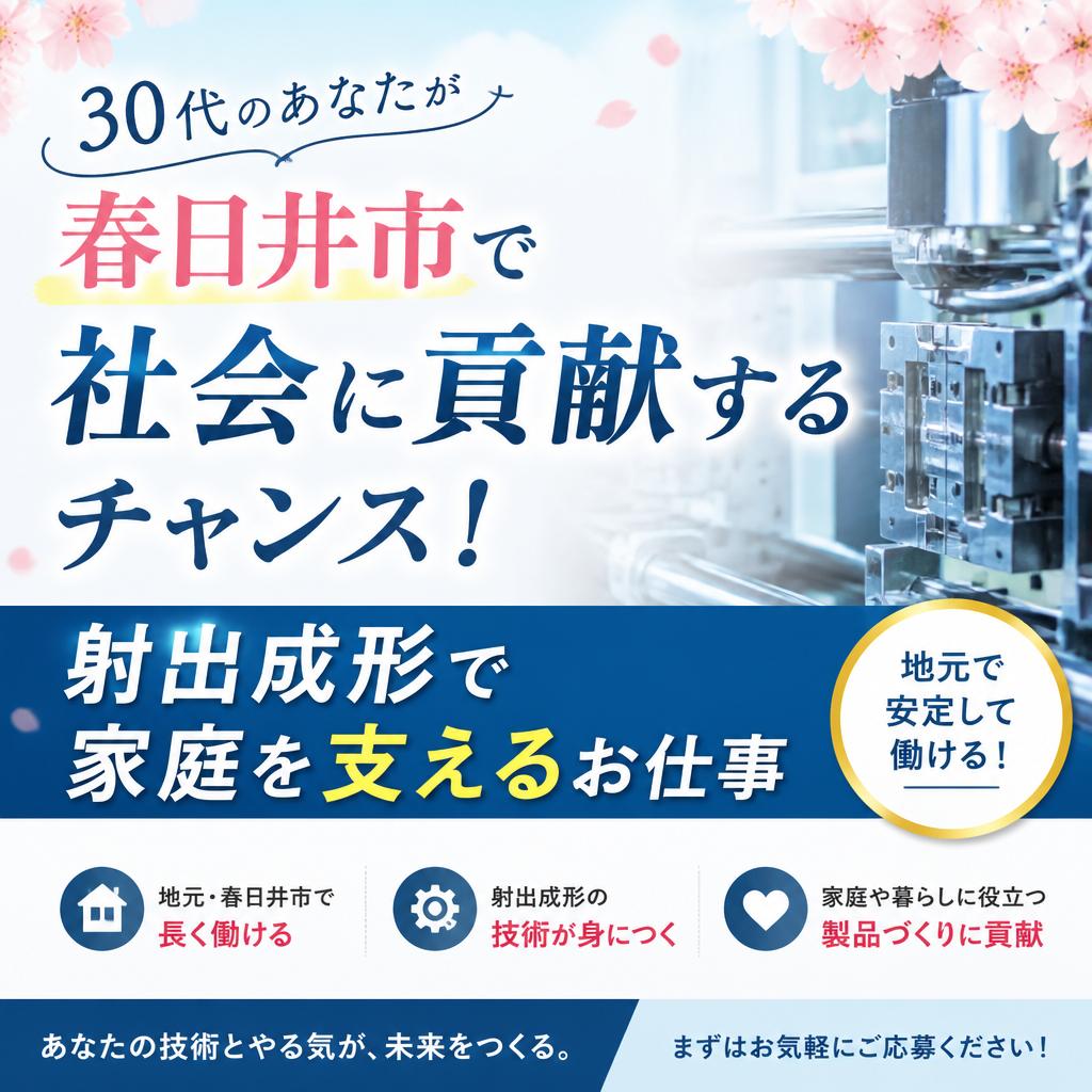 30代のあなたが春日井市で社会に貢献するチャンス！射出成形で家庭を支えるお仕事