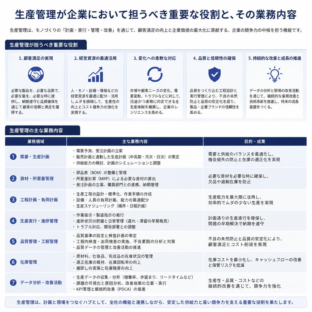 生産管理の役割とは？