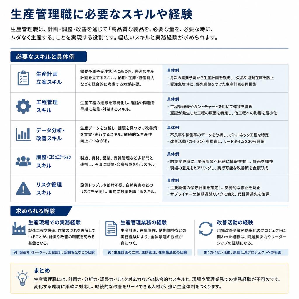 求められるスキルと経験