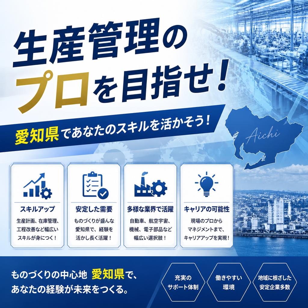 生産管理のプロを目指せ！愛知県であなたのスキルを活かそう！