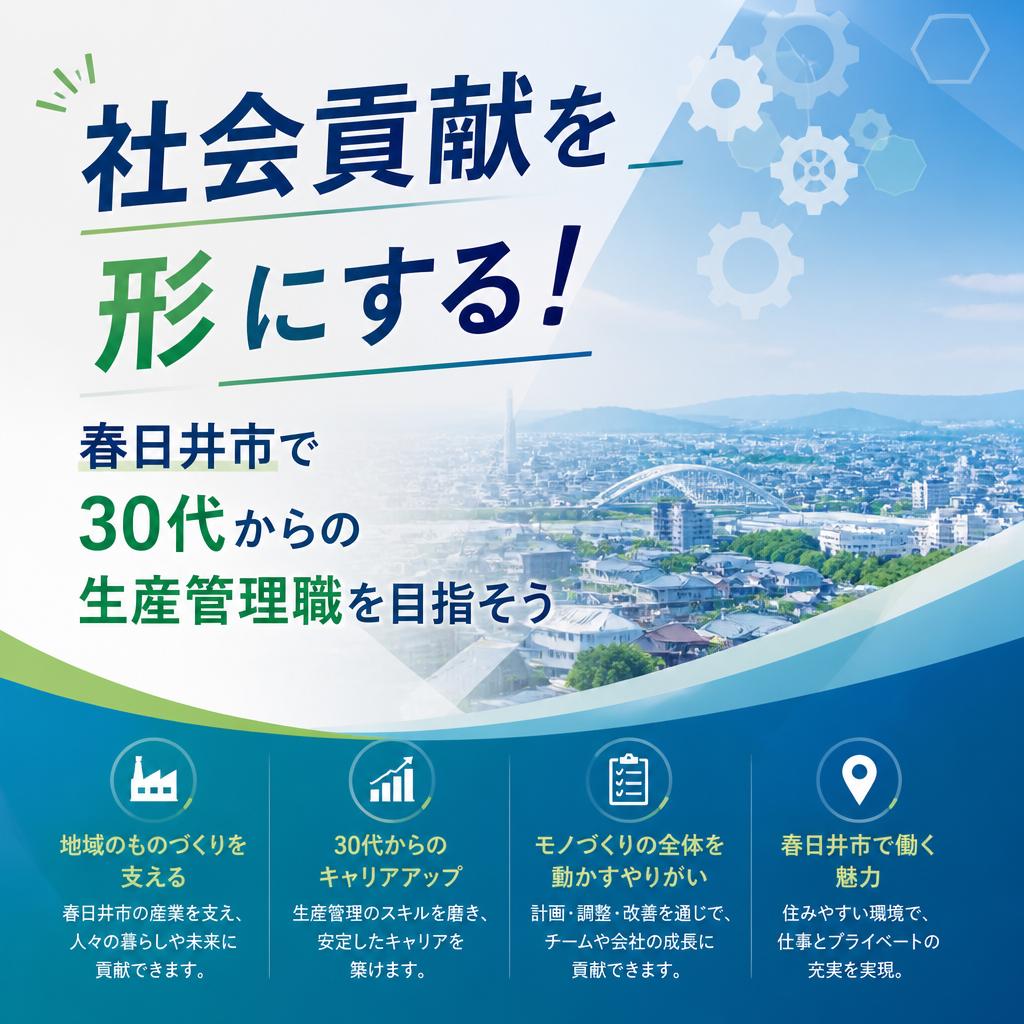 社会貢献を形にする！春日井市で30代からの生産管理職を目指そう
