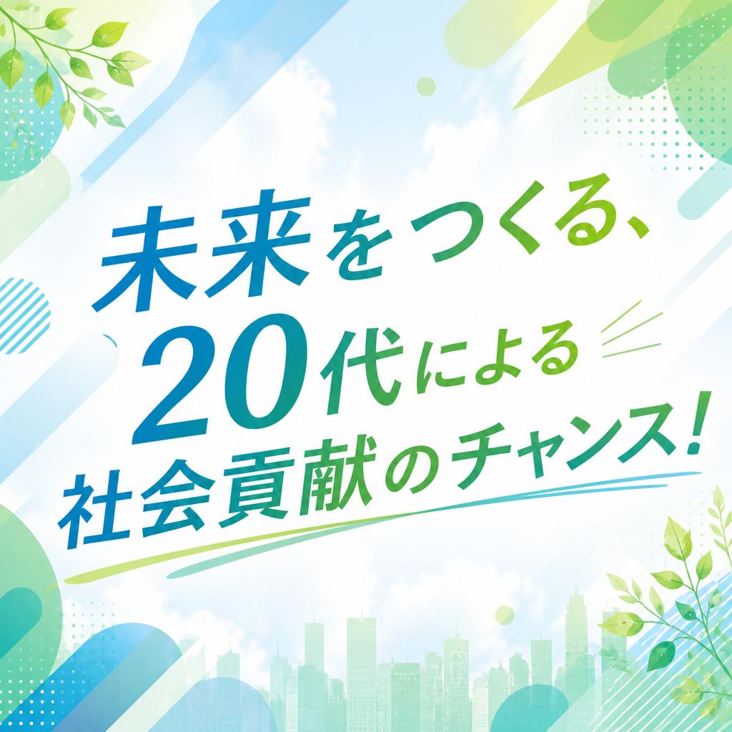 未来をつくる、20代による社会貢献のチャンス！